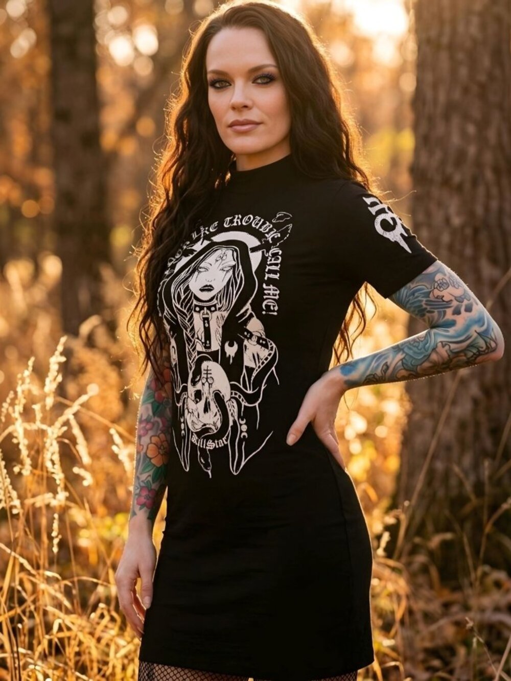 Killstar ✦ Trouble Mini Dress ✦ Graphic Print Cotton Comfy Short Sleeve S NWT - Picture 4 of 9